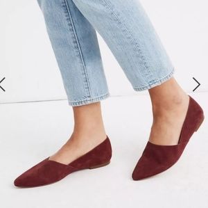 Madewell Mira Suede Point Toe flats sz 7
